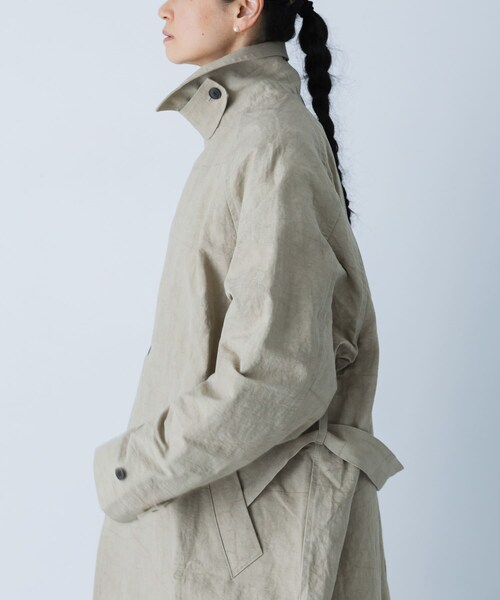 かぐれ（カグレ）の「『ユニセックス』コットンリネンオーバートレンチコート（ステンカラーコート・レディース・L/BEIGE/BEIGE・1/2）」の14枚目の写真