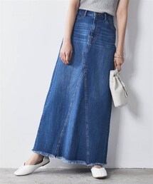 CHIC STYLE | 大きいサイズリメイク風マキシデニムスカートシックスタイル(デニムスカート)