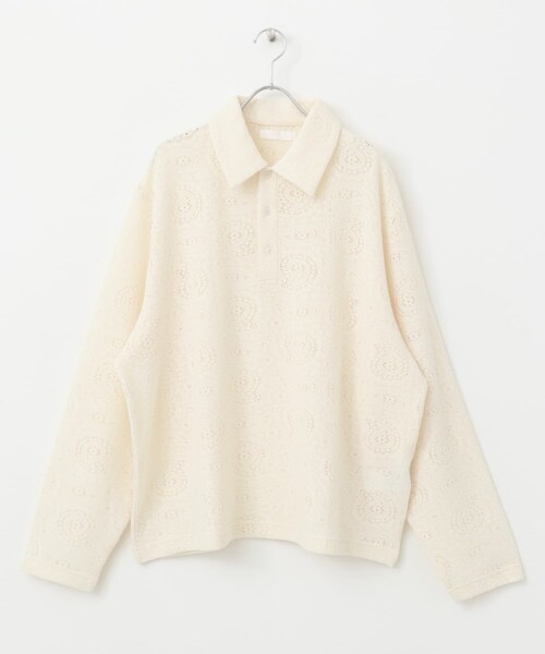 SENSE OF PLACE by URBAN RESEARCH（センスオブプレイスバイアーバンリサーチ）の「シアーペイズリーポロシャツ（ポロシャツ・メンズ・IVORY/CHARCOAL/BROWN・M/L）」の12枚目の写真