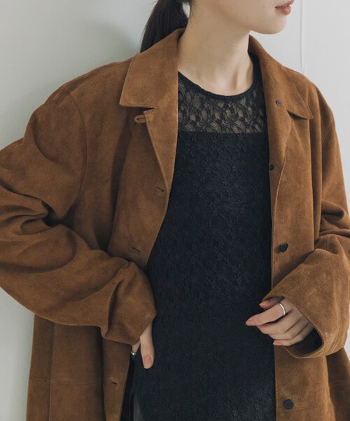 URBAN RESEARCH（アーバンリサーチ）の「ストレッチレースクルーネックブラウス（Tシャツ/カットソー・レディース・OFF/BLACK・FREE）」の4枚目の写真