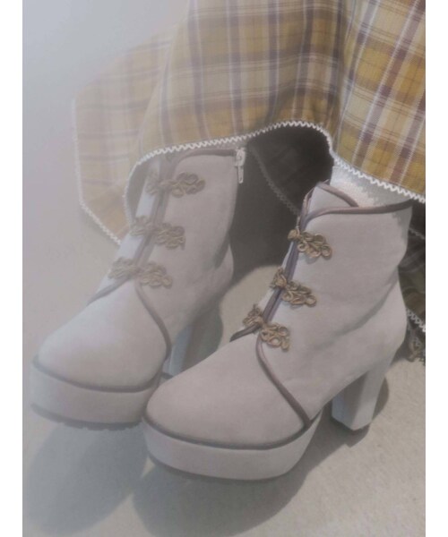 merry jenny（メリージェニー）の「チャイナブーツ（ブーツ・レディース・ブラック/ブルー/ベージュ・M/L）」の3枚目の写真