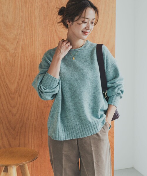 URBAN RESEARCH DOORS(アーバンリサーチドアーズ)の「ハミルトンウールクルーワイドプルオーバー(ニット/セーター・レディース・MINT/ORANGE/杢CCL・M)」の17枚目の写真