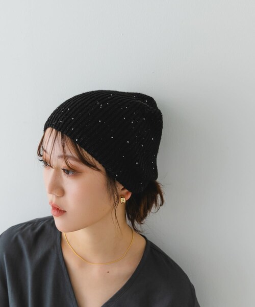 RODE SKO（ロデスコ）の「スパンコールニットワッチ（ニットキャップ/ビーニー・レディース・CHARCOAL/MILK/BLACK・one）」の2枚目の写真