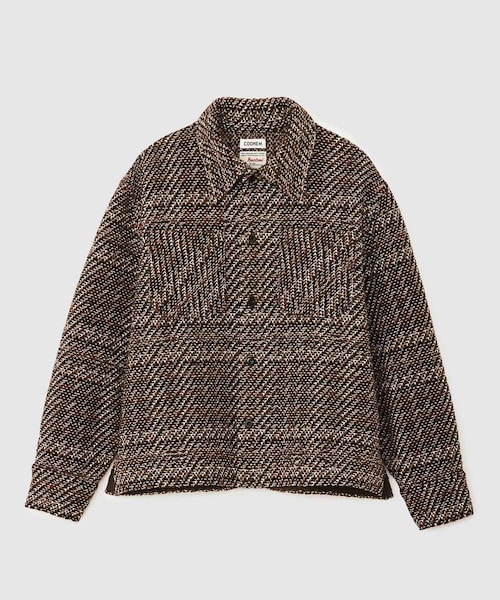 ROPE'（ロペ）の「【COOHEM】VELVET CHECK TWEED JACKET (コーヘン/ツイードジャケット)（ブルゾン・レディース・ダークブラウン/オレンジ系・F）」の2枚目の写真