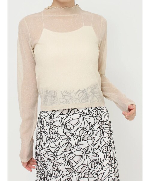 MERCURYDUO（マーキュリーデュオ）の「アソートシアートップス（Tシャツ/カットソー・レディース・シルバー/ゴールド/オフホワイト/ブラック/アイスブルー・F）」の13枚目の写真