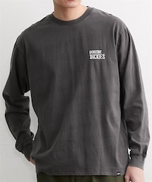 nissen | 天竺パウダーブリーチ加工バックプリント長袖Tシャツ　GENUINE Dickies(Tシャツ/カットソー)