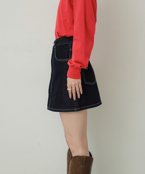 SENSE OF PLACE by URBAN RESEARCH(センスオブプレイスバイアーバンリサーチ)の「シシュウデニムミニスカート(デニムスカート・レディース・ONE WASH/L.INDIGO・S/M)」の14枚目の写真