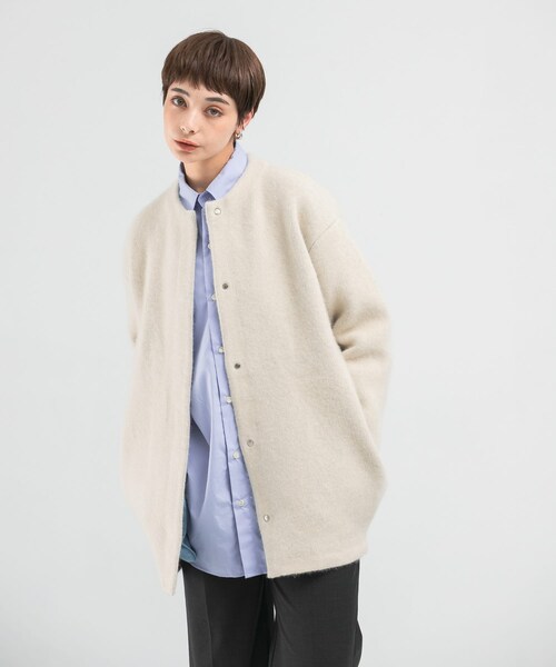 URBAN RESEARCH ROSSO（アーバンリサーチロッソ）の「ELENDEEK　CN RACCOON MIX WCD（カーディガン/ボレロ・レディース・IVY/LGRY/RED/MINT/BEG・1/2）」の18枚目の写真