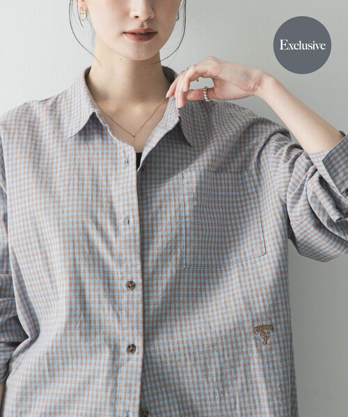URBAN RESEARCH(アーバンリサーチ)の「『別注』PICCA×URBAN RESEARCH レギュラーカラールーズシャツ(シャツ/ブラウス・レディース・CHECK/STRIPE・Free)」の3枚目の写真