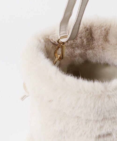 RODE SKO（ロデスコ）の「ウッドボールキンチャクファーバッグ（スカート・レディース・IVORY/MOCHA/BROWN・one）」の19枚目の写真