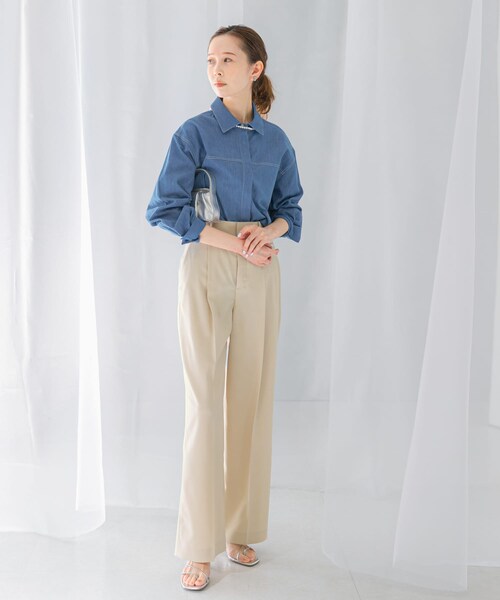 URBAN RESEARCH ROSSO（アーバンリサーチロッソ）の「ハイウエストワイドスラックス（その他パンツ・レディース・L/BEIGE/LEMON/NAVY・34/36/38/40）」の11枚目の写真