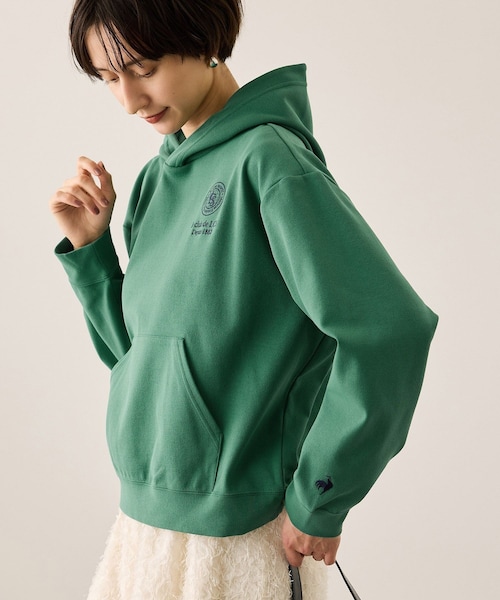 ROPE' PICNIC（ロペピクニック）の「【le coq sportif/ルコックスポルティフ】防風リブニットフーディースウェット/UVカット（パーカー・レディース・ベージュ/グリーン/ネイビー・F）」の2枚目の写真