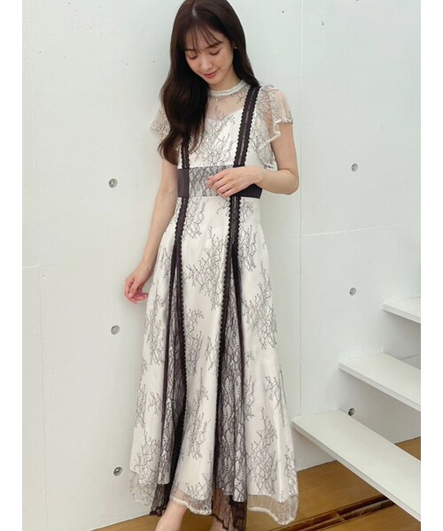MERCURYDUO（マーキュリーデュオ）の「レーススイッチングドレス（ドレス・レディース・アイボリー/チャコールグレー/ブルー・S/M）」の14枚目の写真