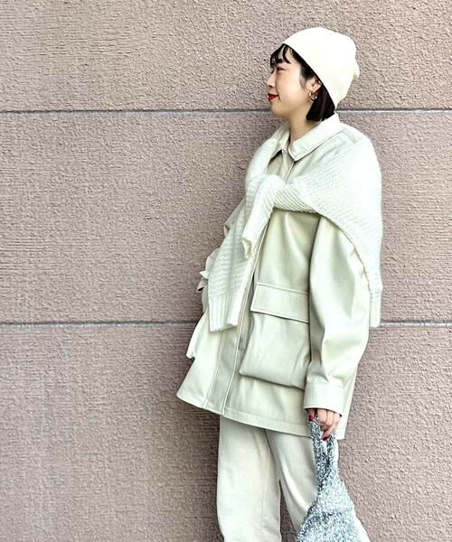 ITEMS URBANRESEARCH（アイテムズ アーバンリサーチ）の「フェイクレザージャケット（その他アウター・レディース・L.BEG/BLK・FREE）」の15枚目の写真
