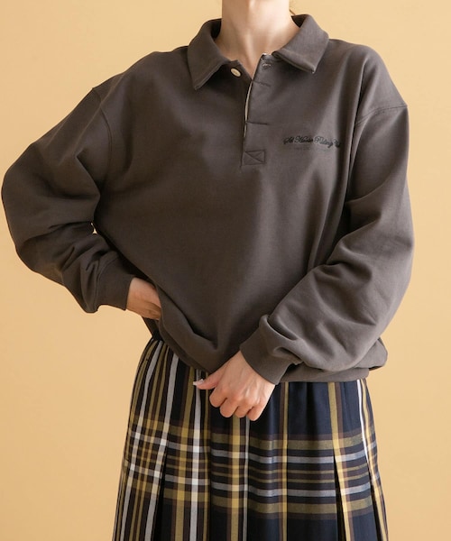 URBAN RESEARCH Sonny Label（アーバンリサーチサニーレーベル）の「GEM SPORTSWEAR　スウェットポロシャツ（スウェット・レディース・ブラウン/オートミール/チャコール・M/L）」の2枚目の写真