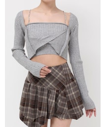 アンサンブルチェーンニットトップス