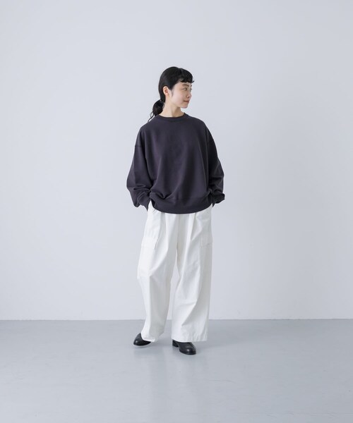 かぐれ（カグレ）の「『ユニセックス』コットンクルーネックスウェットプルオーバー（スウェット・レディース・OATMEAL/CHARCOAL/OATMEAL A/CHARCOAL A・1/2）」の10枚目の写真