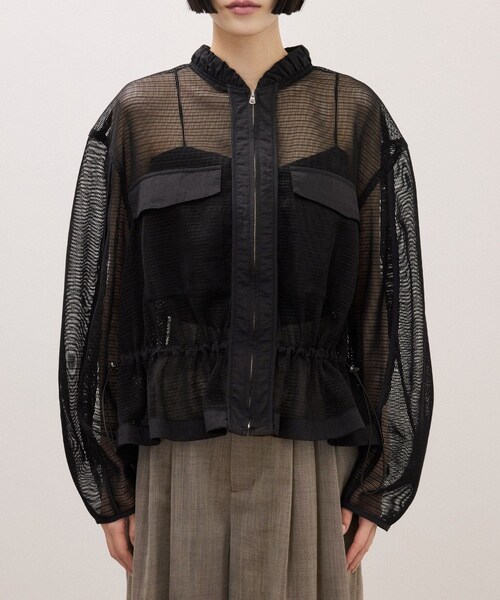 ADAM ET ROPE'（アダムエロペ）の「ドロストメッシュシャツ（シャツ/ブラウス・レディース・ブラック/ホワイト/ダークブラウン・F）」の21枚目の写真