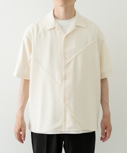 ITEMS URBANRESEARCH(アイテムズ アーバンリサーチ)の「パネルピンタックオープンカラー半袖シャツ(シャツ/ブラウス・メンズ・OFF/BLK・M/L)」の16枚目の写真