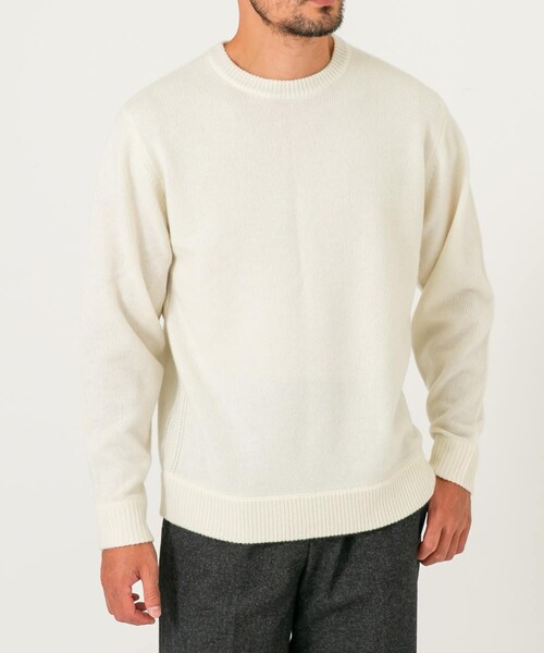 URBAN RESEARCH ROSSO（アーバンリサーチロッソ）の「『XLサイズあり』ハミルトンラムズウールエルボーパッチニット（ニット/セーター・メンズ・BLACK/BEIGE/GREIGE/NAVY/BLUE/WHITE/CHARCOAL・S/M/L/XL）」の13枚目の写真