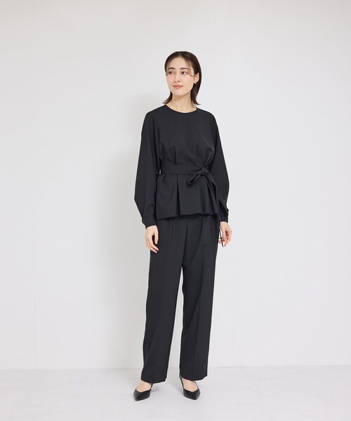 ROPE'（ロペ）の「ポプリンセンタープレスパンツ/セットアップ対応（その他パンツ・レディース・ブラック/クリーム系・36/38）」の11枚目の写真