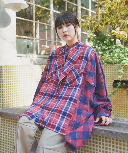THE GOODLAND MARKET（ザグッドランドマーケット）の「77circa　wide stole shirt-NEL（シャツ/ブラウス・レディース・nel1/nel2/nel3/nel4/nel5・one）」の7枚目の写真