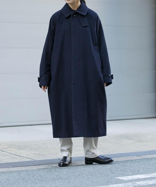 かぐれ（カグレ）の「ウールバルカラーコート（ステンカラーコート・レディース・NAVY/BLACK・Free）」の18枚目の写真