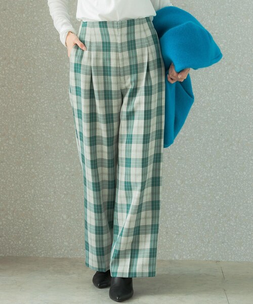 URBAN RESEARCH ROSSO（アーバンリサーチロッソ）の「カラーチェックワイドパンツ（その他パンツ・レディース・BLACK/GREEN・36/38）」の16枚目の写真