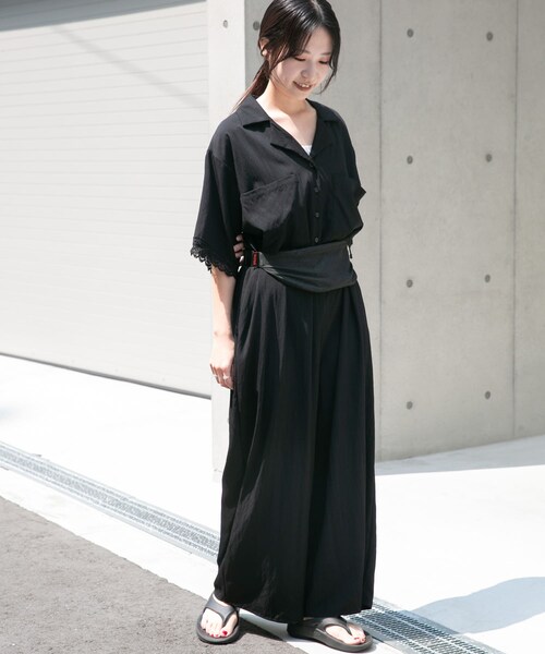 ITEMS URBANRESEARCH(アイテムズ アーバンリサーチ)の「レースドッキングオールインワン(つなぎ/オールインワン・レディース・BLK/D/BRN・Free)」の3枚目の写真