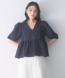 URBAN RESEARCH ROSSO | 『WEB限定』ジャガードペプラムＶネックブラウス(シャツ/ブラウス)