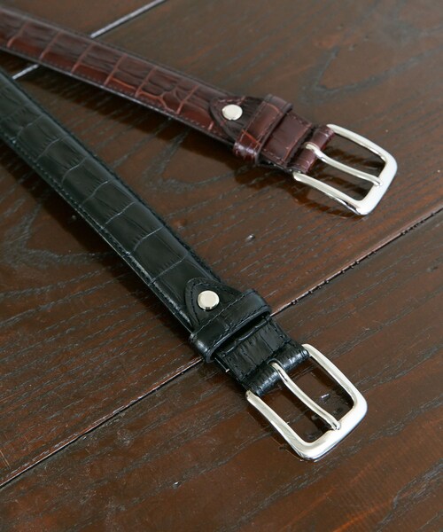 URBAN RESEARCH DOORS(アーバンリサーチドアーズ)の「LIFE STYLE TAILOR エンボスレザーベルト(ベルト・メンズ・BLACK/BROWN・Free)」の3枚目の写真