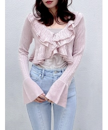 dazzlin | ペプラムフリルリボンカーデ(カーディガン/ボレロ)