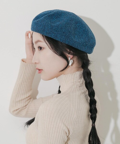 SMELLY（スメリー）の「ミックスパターンベレー（ハンチング/ベレー帽・レディース・BLK/BLU/BRN・-）」の21枚目の写真