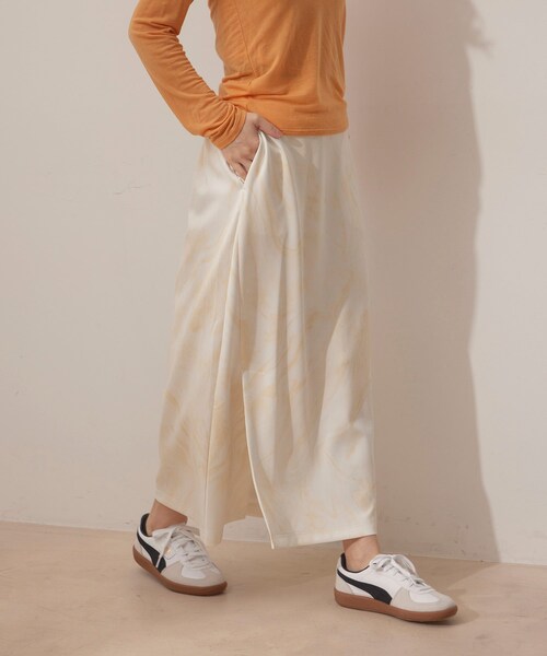 NERGY（ナージー）の「【skin wear】UV＆接触冷感＆保湿加工 Airy jerseyイージーラップスカート（スカート・レディース・イエロー/ブラウン・F）」の20枚目の写真