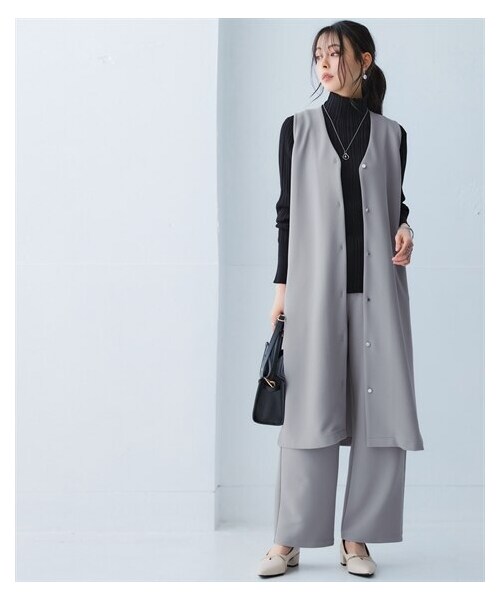 nissen（ニッセン）の「しわになりにくいキレイ目リップルベストにもなるジャンパースカート（抗菌防臭・防しわ）（セットアップ可能）＜大きいサイズ有＞（ワンピース・レディース・グレー/ブラウン/ネイビー・S/M/L/LL/3L/4L/5L/6L/8L/10L）」の12枚目の写真