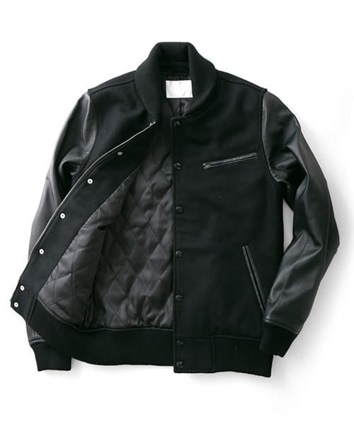 URBAN RESEARCH（アーバンリサーチ）の「URiD　メルトン/ラムレザー スタジャン（スタジャン・メンズ・BLACK/NAVY/CAMEL・S/M/L）」の10枚目の写真