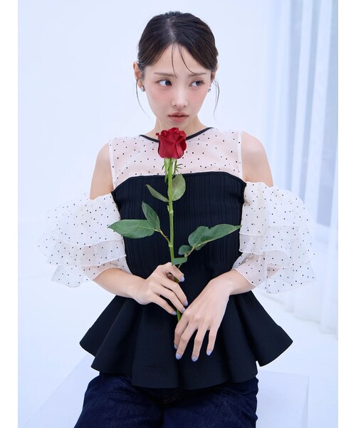 dazzlin（ダズリン）の「ビスチェライクチュニック（チュニック・レディース・オフホワイト/ブラック/ネイビー/パープル/ミックス・F）」の19枚目の写真