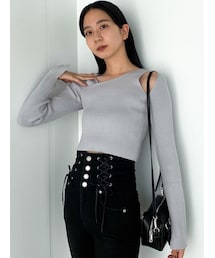 EMODA | レイヤードストラップスキンニット(ニット/セーター)