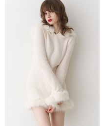 jouetie | ポイントファーモールニットワンピース(ワンピース)