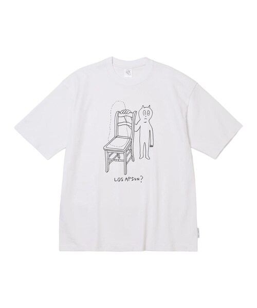 bonjour records(ボンジュールレコーズ)の「Somewhere in Tokyo/サムウェア・イン・トウキョウ Los Apson? Tee Designed by Shintaro Sakamoto(Tシャツ/カットソー・レディース・ホワイト・L/M/XL)」の4枚目の写真