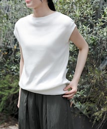 FORK&SPOON 変形ワッフルノースリーブプルオーバー