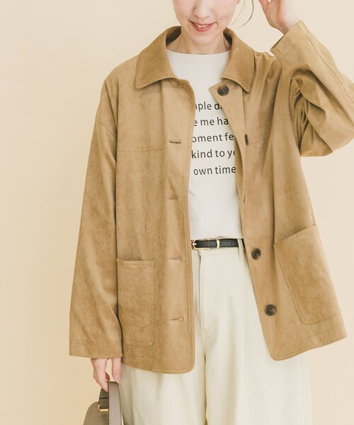 ITEMS URBANRESEARCH（アイテムズ アーバンリサーチ）の「フェイクスエードオーバージャケット（テーラードジャケット・レディース・BEG/BRN・Free）」の11枚目の写真