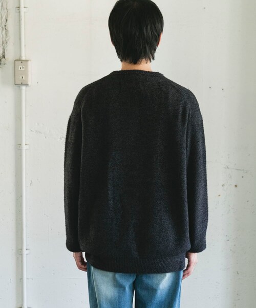 URBAN RESEARCH DOORS（アーバンリサーチドアーズ）の「メランジシャギー クルーネックニット（ニット/セーター・メンズ・BLUE/BLACK・M/L）」の4枚目の写真