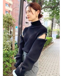 EMODA | ショルダージップタックニット(ニット/セーター)