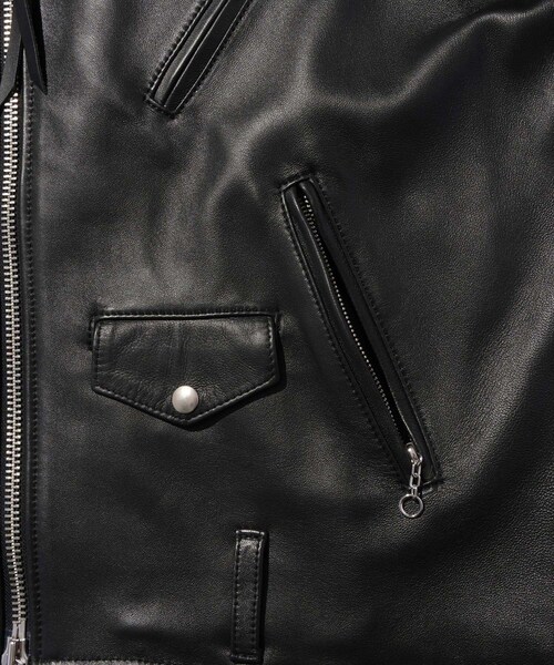 ADAM ET ROPE'(アダムエロペ)の「《別注》【Schott×MARKAWARE/ショット×マーカウェア】EX ONESTAR MW(ライダースジャケット・メンズ・ブラック・1/2/3)」の21枚目の写真