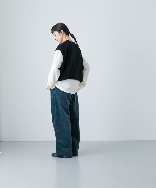 かぐれ（カグレ）の「ナッピングウール2WAYベスト（ベスト・レディース・BLACK/CHARCOAL・FREE）」の11枚目の写真