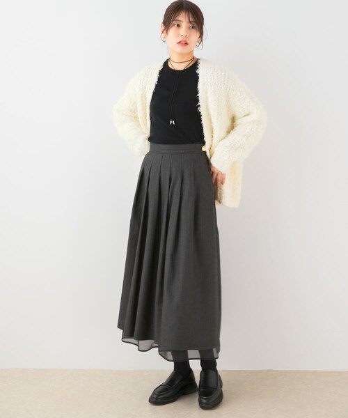 URBAN RESEARCH ROSSO（アーバンリサーチロッソ）の「F by ROSSO　ツイードライクフレアスカート（スカート・レディース・C/GRAY ST/BROWN・36/38）」の7枚目の写真