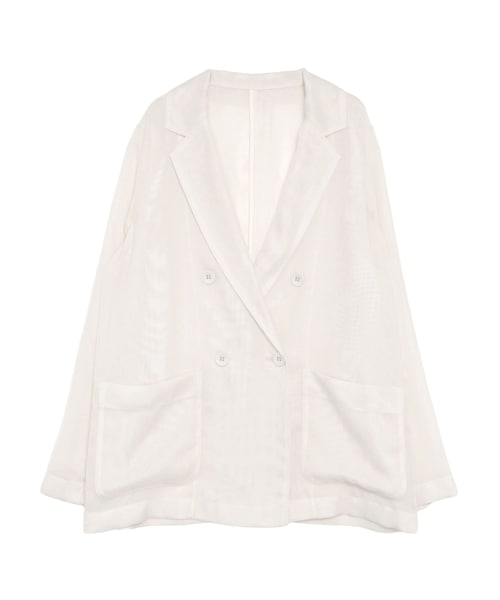 ELENDEEK(エレンディーク)の「SHEER MESH JK(テーラードジャケット・レディース・アイボリー/ブラック/ブラウン・F)」の1枚目の写真