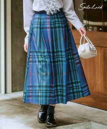nissen | ＜大きいサイズ＞ BIGチェック柄フレアスカート(スカート)