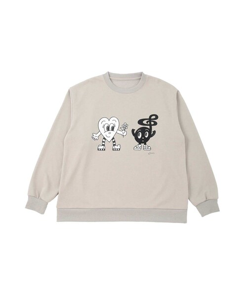 JUNRED(ジュンレッド)の「【Chocomoo×JUNRED】コラボクルーネックスウェット(スウェット・メンズ・チャコール/グレー/ライトグレー/レッド系・L/M/S)」の8枚目の写真